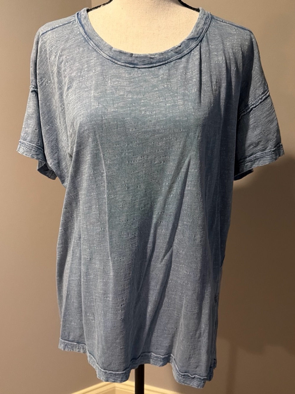 Pilcro Washed Sky Blue Short Sleeve Crewneck Tee